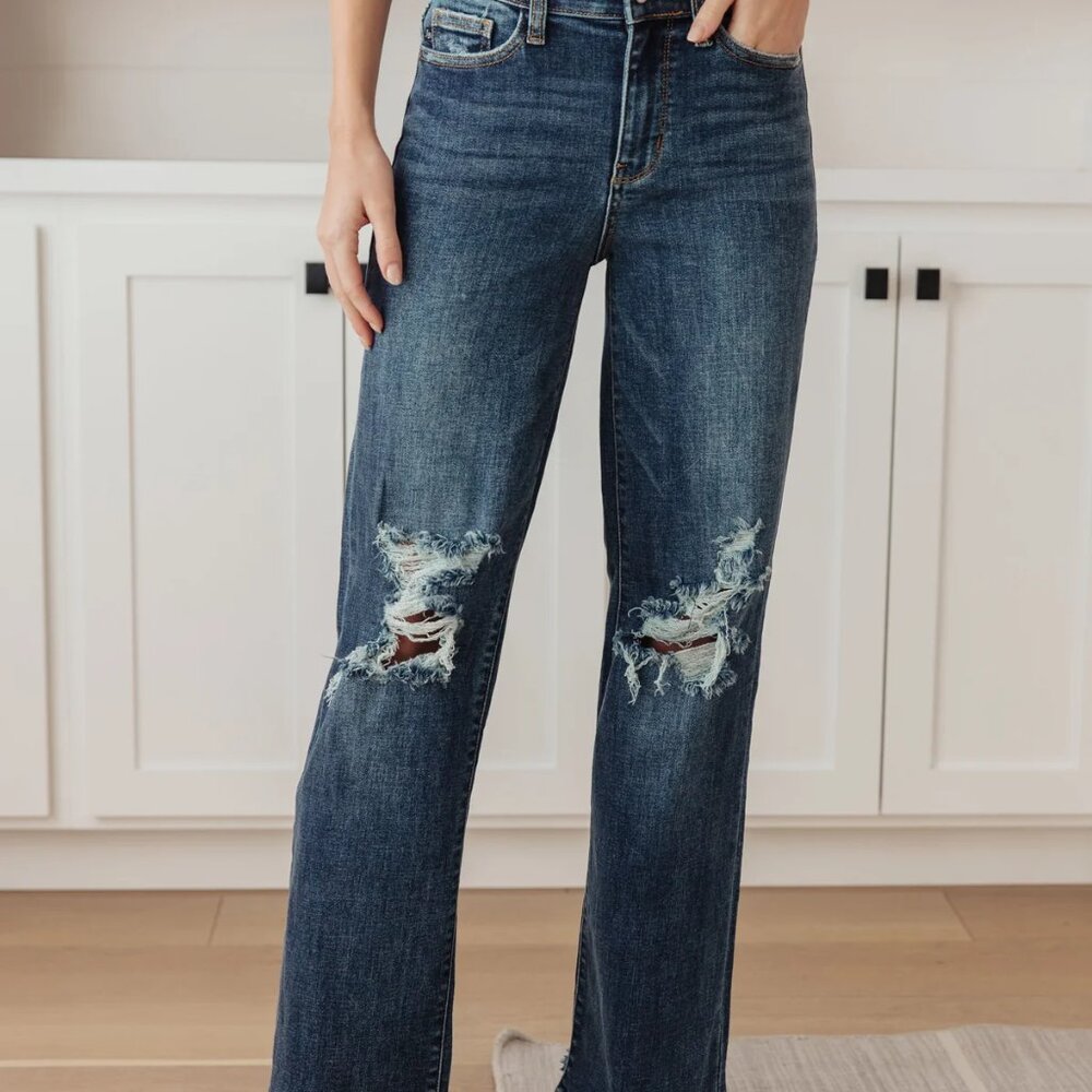 Rose High Rise 90's Straight Jeans - Picture 5 of 6